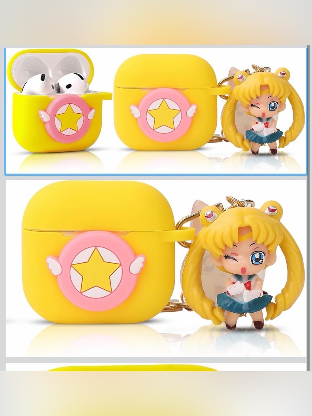 Yellow Starwing AirPods Case with Sailor Keychain